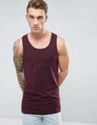 Asos Longline Muscle Tank In Red - Red