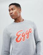 Asos Design Sweatshirt With Eggo Print - Gray