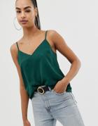 Asos Design Eco Swing Cami With Double Layer - Green