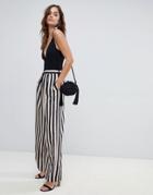 Asos Design Tailored Stripe Statement Wide Leg Pants-multi
