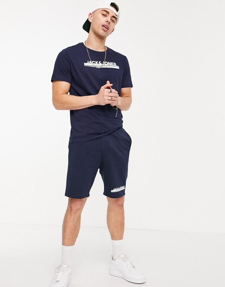 Jack & Jones T-shirt And Short Set In Navy