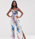 Parisian Tall Cami Strap Jumpsuit In Tropical Floral Print - Multi