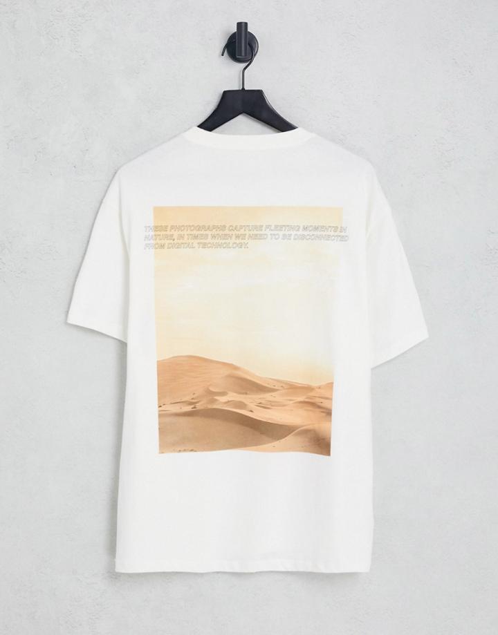 Bershka Oversized Back Print T-shirt In White