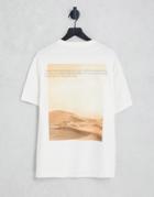Bershka Oversized Back Print T-shirt In White