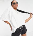 Topshop Petite Oversized Tee In White