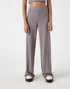 Pull & Bear Jersey Ribbed Coordinating Pants In Gray-grey