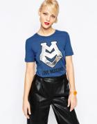 Love Moschino Silver Logo T-shirt - Blue
