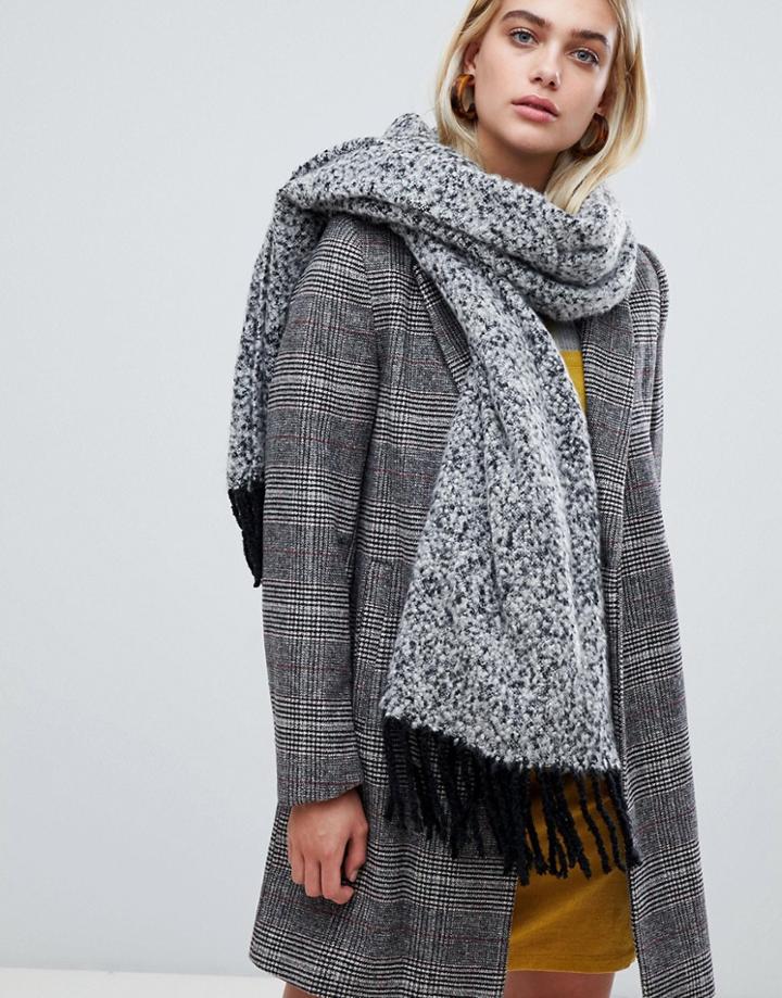 Pieces Chunky Marl Scarf - Black