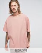 Reclaimed Vintage Oversized Cupro T-shirt - Pink