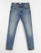 Selected Homme Cotton Blend Slim Jeans In Light Blue - Lblue-blues