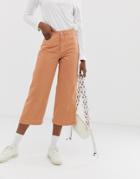 Weekday Denim Wide Leg Jeans In Tangerine Two-piece - Orange