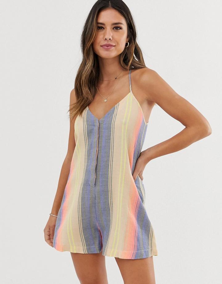 Rip Curl Cabana Beach Romper In Stripe - Multi