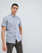 Only & Sons Short Sleeve Linen Mix Shirt - Blue