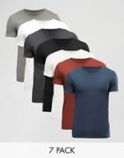 Asos 7 Pack T-shirt - Multi