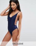 South Beach Navy Low Back Swimsuit - Navy