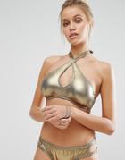 Bikini Lab Convertible Halter Bikini Top - Copper