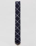 Noak Linen Tie In Pattern - Navy