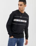Wrangler Rainbow Taped Logo Crewneck Sweatshirt In Black - Black