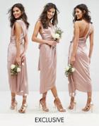 Tfnc Wedding Wrap Pencil Multiway Midi Dress - Brown