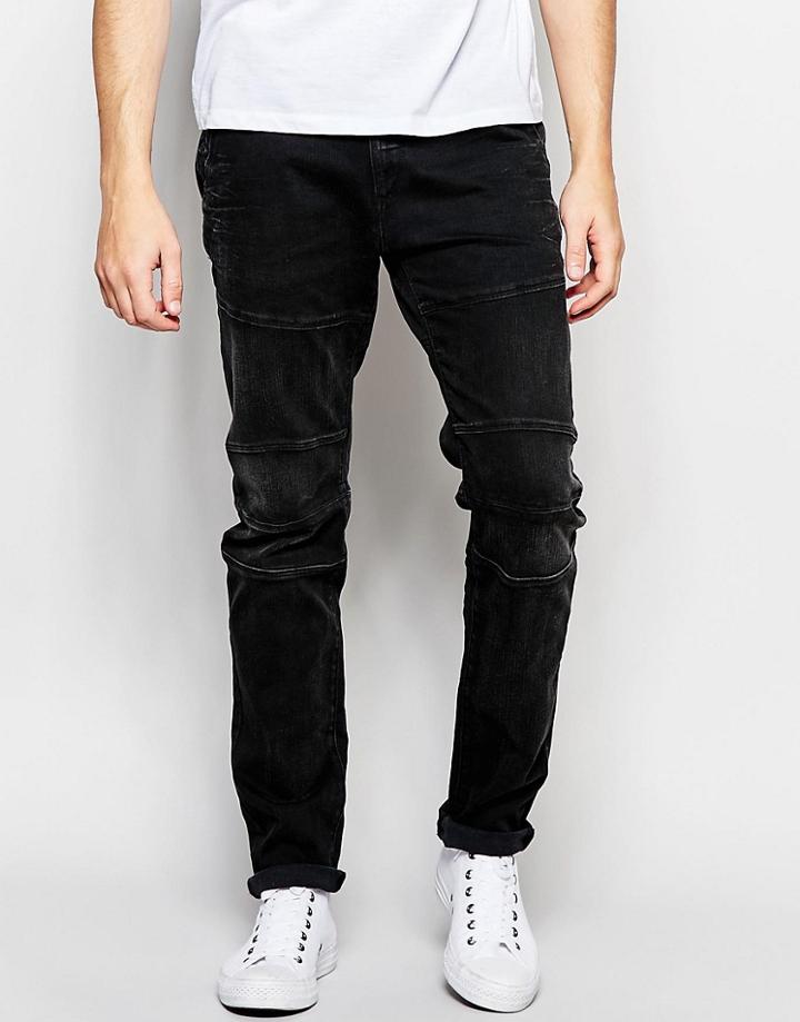 Replay Jeans Beidham Skinny Fit Biker Washed Black - Black