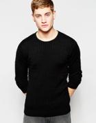 Jack & Jones Premium Cable Knit Sweater - Black