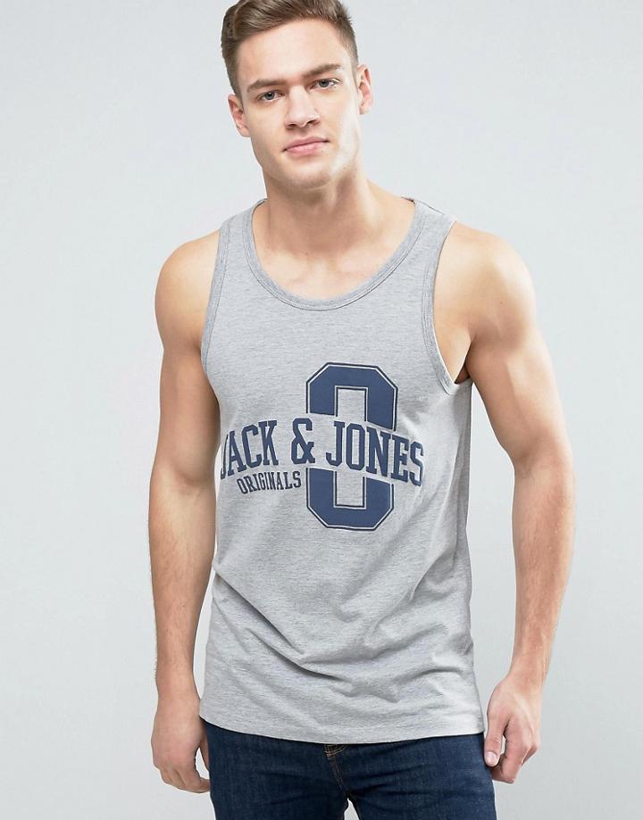Jack & Jones Originals Tank With Graphic - Gray