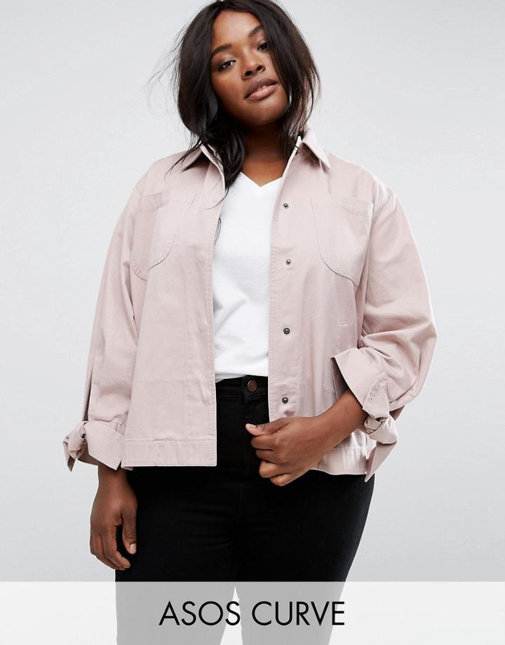 Asos Curve Jacket With Bow Sleeve - Beige