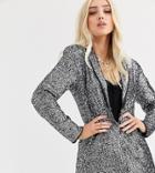 Unique21 Tuxedo Style Blazer In Sequin With Contrast Trim Two-piece