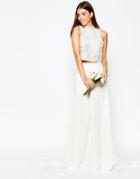 Asos Bridal Maxi Skirt With Puddle Train - White