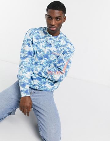 Levi's Youth New Oversized Fit Sleeve Logo And Algodon Print Sweatshirt In Crystal Blue-blues