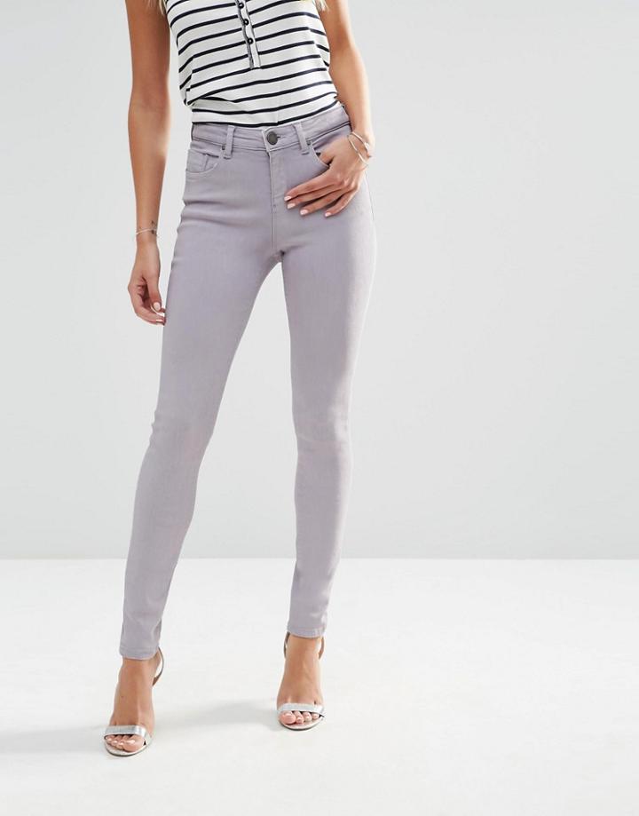 Asos Lisbon Skinny Jeans In Bliss Coated Wash - Washed Lilac