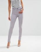 Asos Lisbon Skinny Jeans In Bliss Coated Wash - Washed Lilac