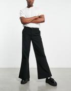 Asos Design Ultra Wide Flare Pants In Black