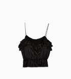 Topshop Petite Ruffle Cami In Black