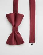 Asos Design Bow Tie In Burgundy - Red
