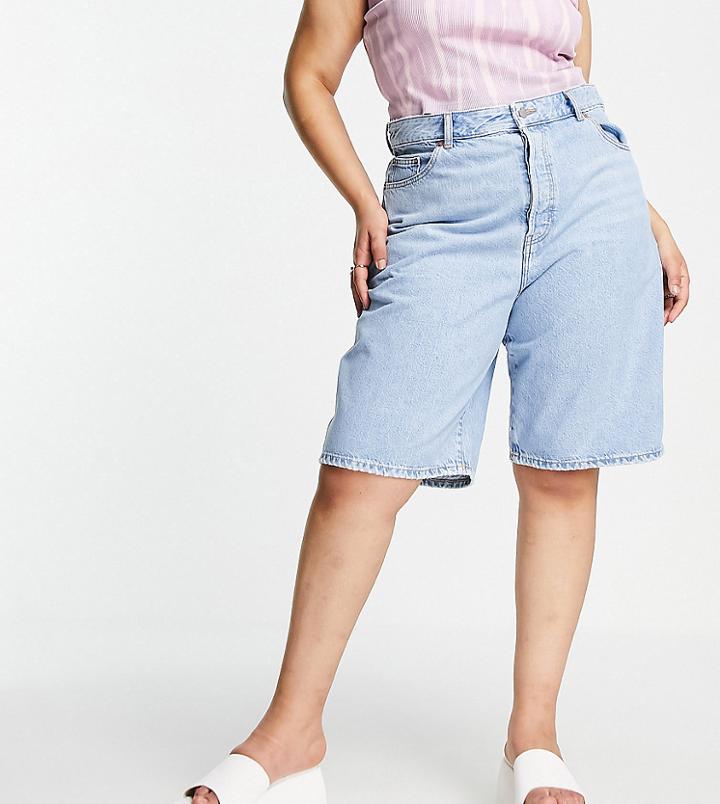 Dr Denim Plus Bella Bermuda Denim Shorts In Light Wash-blue