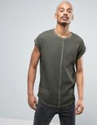 Black Kaviar Sleeveless T-shirt In Green Overdye - Green