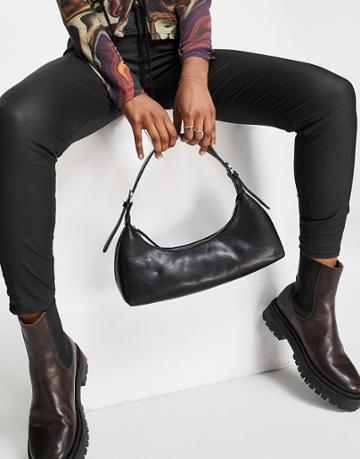 Na-kd Curved Baguette Bag In Black