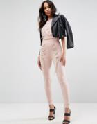 Asos Legging With Corset Lace Up Detail - Pink