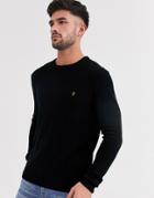 Farah Rosecroft Wool Crew Neck Sweater In Black