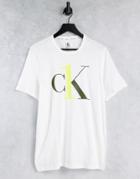 Ck One Large Logo Crew T-shirt In White