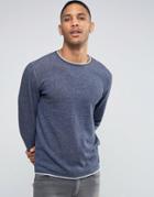 Only & Sons Knitted Sweater With Rolled Neck & Hem - Navy