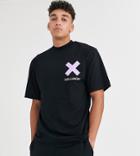 Collusion Tall Logo T-shirt In Black With Purple Print