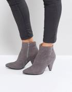 Missguided Cone Heel Ankle Boot - Gray