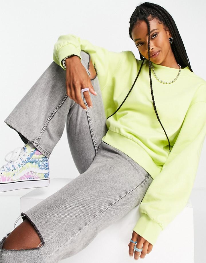 Weekday Amaze Cotton Sweatshirt In Green - Mgreen