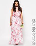 Fame And Partners Plus River Printed Maxi Dress - Multi