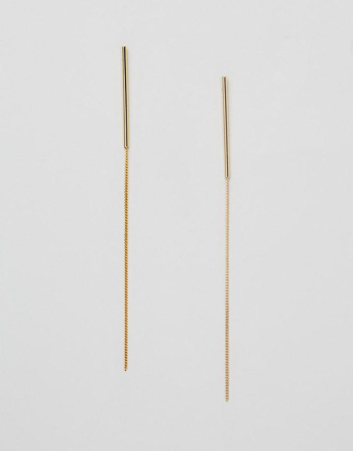 Weekday Skinny Drop Earrings - Gold