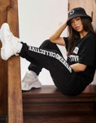 Asos Weekend Collective Oversized Sweatpants With Varsity Print In Black