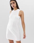 Asos Design Slub Tank Dress - White