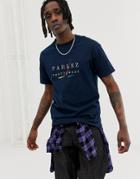 Parlez Cape T-shirt With Embroidered Chest Logo In Navy